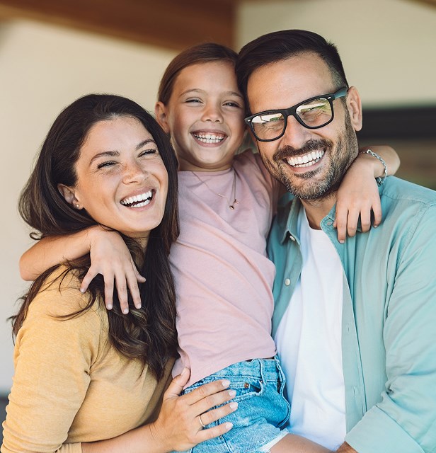 Happy family smiling together