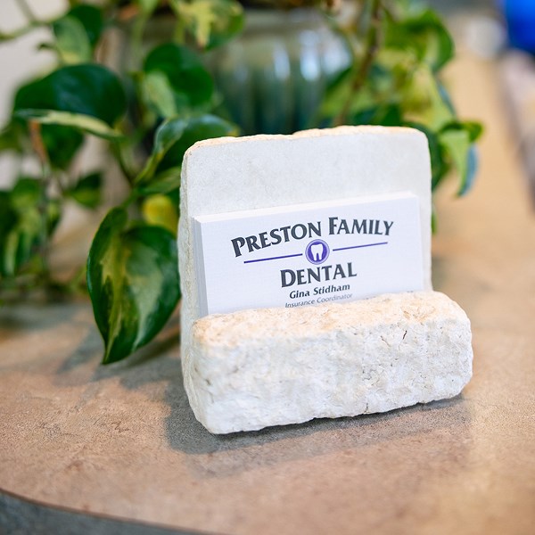 Preston Family Dental business card display